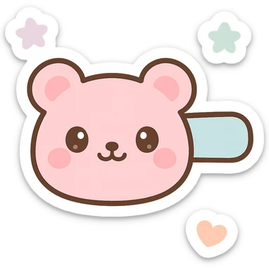 hairclip in animal shape, kawaii style, pastel colors, cartoon, isolated, no hair sticker