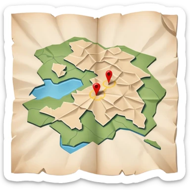 a slightly crumpled paper map with an attack strategy drawn on it, high detail, no text sticker