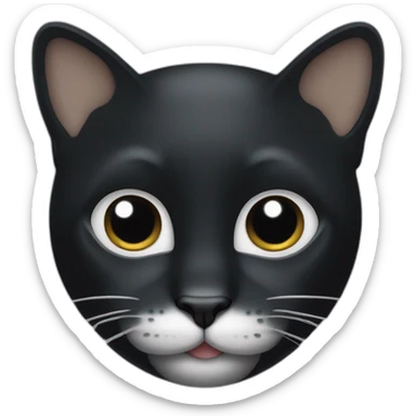 gato negro con manchas blancas sticker