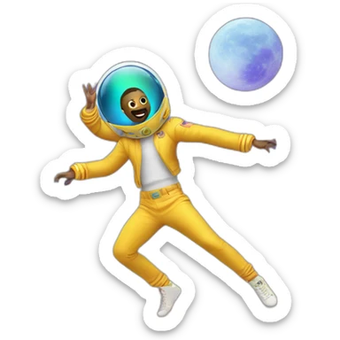 gay people dancing on moon with aliens sticker