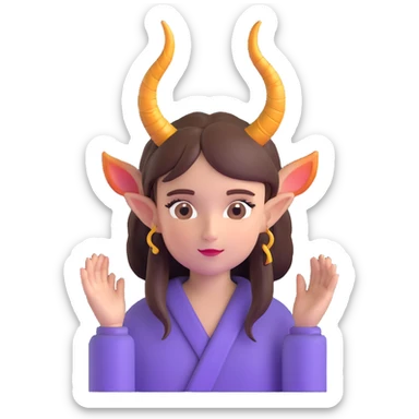 girl with fantasy horns sticker