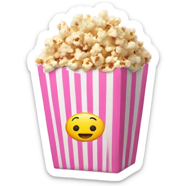 Popcorn in a pink box sticker
