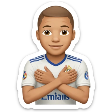 Mbappe hands crossed celebration for Real Madrid sticker