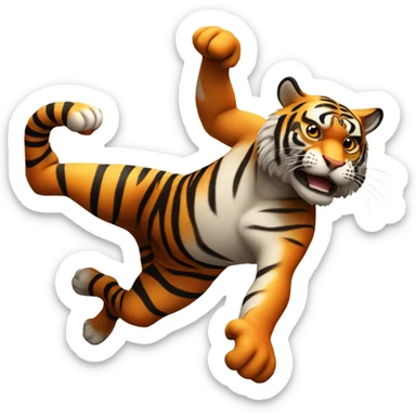 Tiger doing a backflip sticker