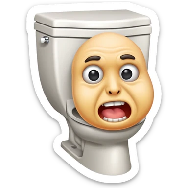 face coming out of toilet skibidi toilet sticker