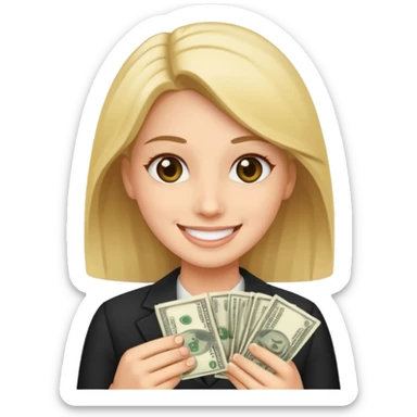 Friend holding a wad of cash sticker