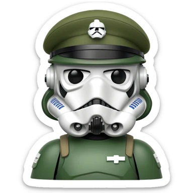Stormtrooper wearing green barete sticker