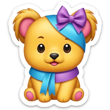 Pookie sticker ribbion sticker