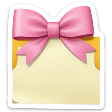 White sticky note with a pink bow that says something on it sticker