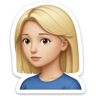 side profile girl with blond hair and her eyes looking to the side and not straight ahead   sticker