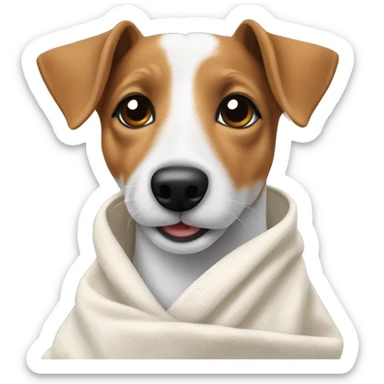 Create jack russel terrier in a blancket sticker