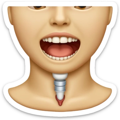 a clean, detailed emoji of a human throat, showing the neck front with subtle shading, simple anatomy, warm skin tone, smooth emoji style, no gore, no internal organs, friendly and clear medical-style icon
 sticker