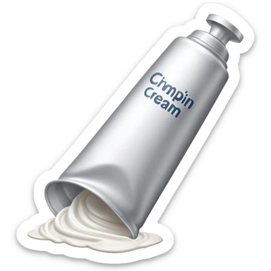 hand cream tube, empty, crumpled, very wrinkled, cap on, no face or character features, just the object sticker