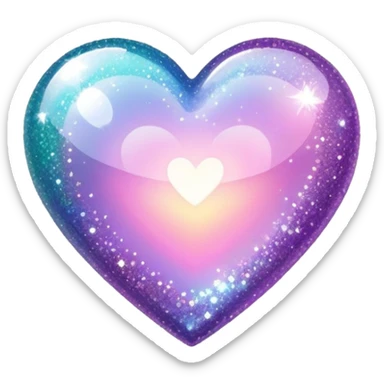 glitter heart sticker