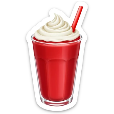 crea una bebida de red velvet con poppings de yogurt como topping sticker