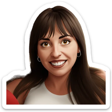 happy girls with long hair sticker