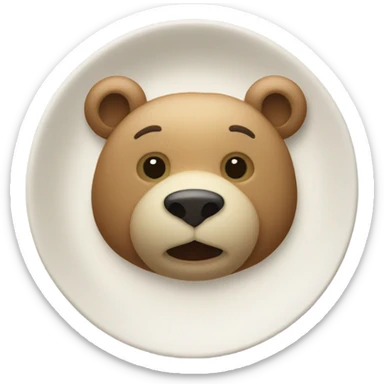 Ours sur une assiette sticker