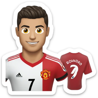 Cristiano ronaldo with mancherster united shirt sticker