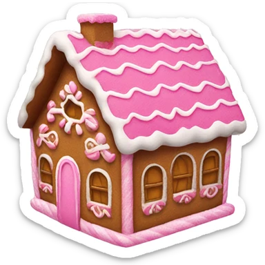A pink gingerbread house sticker