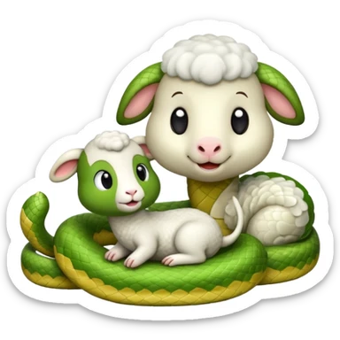 Cute snake singing to a little lamb sticker