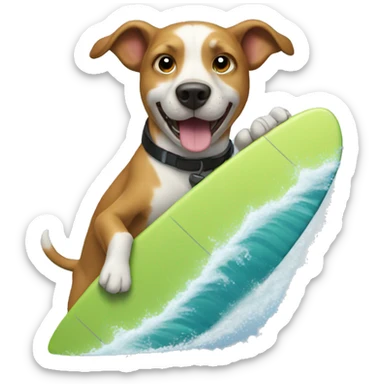 Dog doing surf sticker