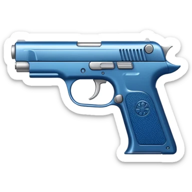 Modern pistol with a blue tint sticker