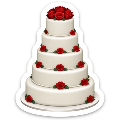 Wedding cake with red roses sticker