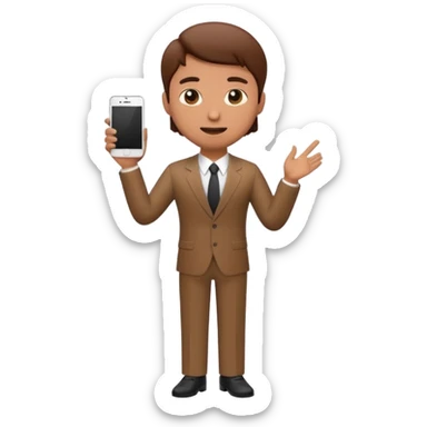 A 3D full body MNC Employee bitmoji talking on mobile with someone sticker