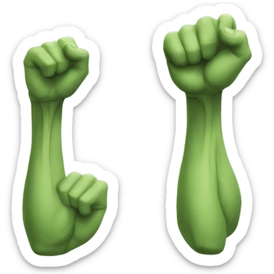 left arm muscles, haha face emoji, right arm muscles sticker