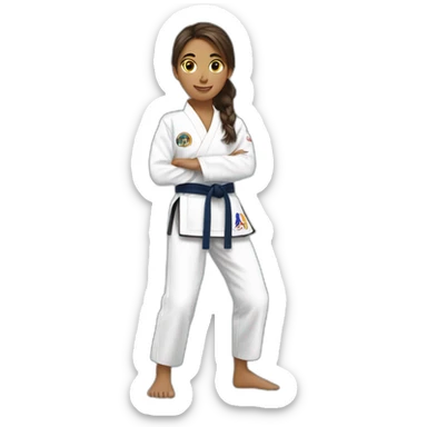 Une fille qui a gagné au taekwondo sticker