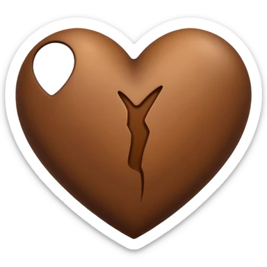 Brown heart sticker
