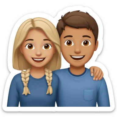 Sister brother laugh sticker