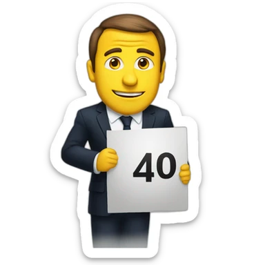 Macron Holding a sign that says 49-3 sticker