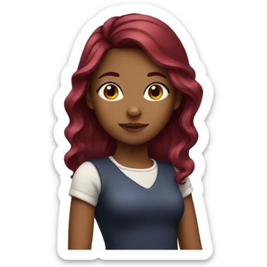 girl with burgundy hair  sticker