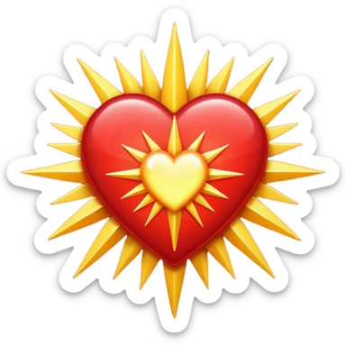 heart with a starburst effect sticker