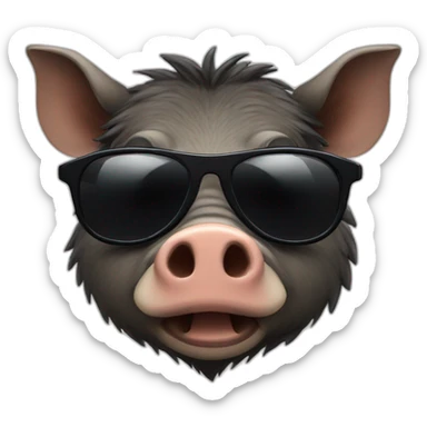 smirking boar with sunglasses sticker