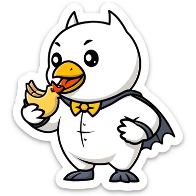 Batman eating chicken sticker