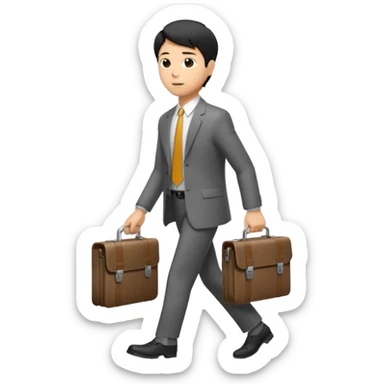 side profile of man walking with wrench in one hand and briefcase in the other sticker