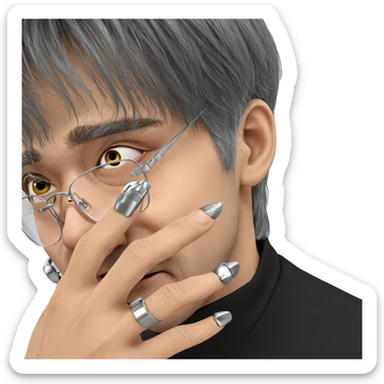 realistic portrait of grey-haired man sticker