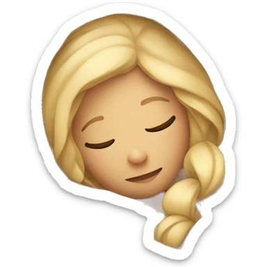 Blonde girl sleeping wrapped in blanket  sticker