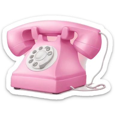 cute pink telephone  sticker