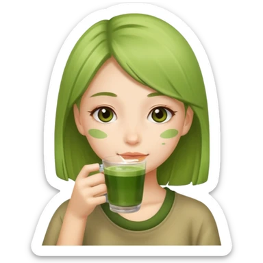 Fille qui boit du matcha  sticker