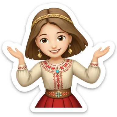 Girl Serbian orthodox folklore dancing with nosnja  sticker