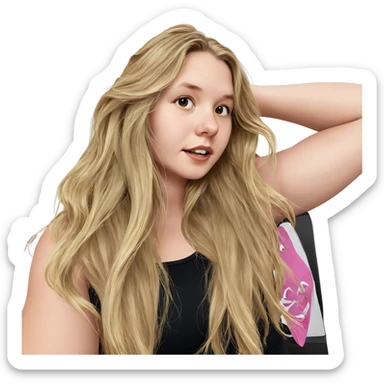 blonde girl with long hair sticker
