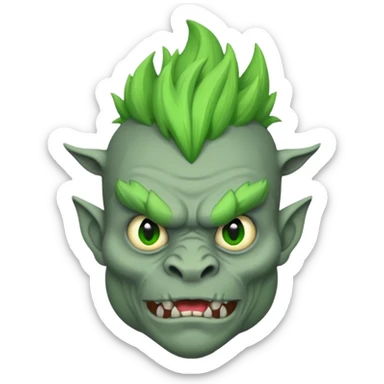 a Gargoyle with green mohawk hair sticker