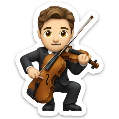 man with brown hair in a suit playing violin  sticker