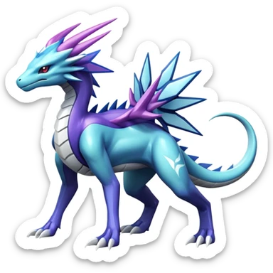  cool edgy shiny colorful Suicune-Dialga-Reptile full body sticker