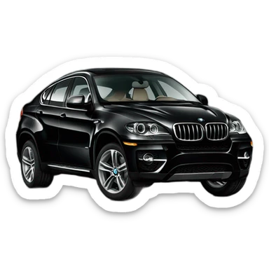 one black bmw x6 sticker