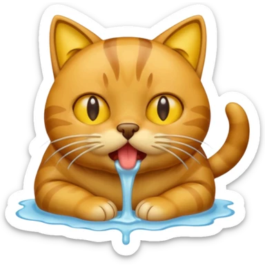 cat vomits sticker