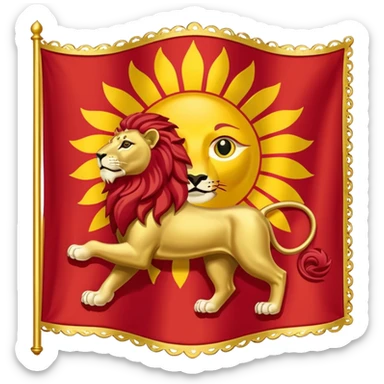 Lion and sun flag of imperial IranFlag of the Achaemenid Empire  sticker